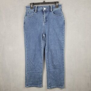 Kuose Jeans Womens Large Blue Denim Cotton Medium Wash Straight Leg‎ Everdaywear